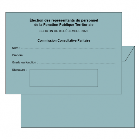 Enveloppes d'émargement FPT - Commission consultative paritaire