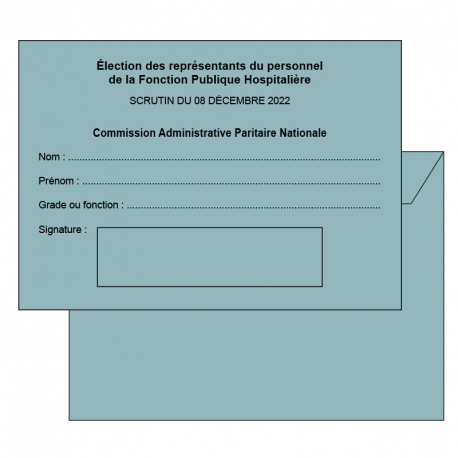 Enveloppes d'émargement FPH - Commission administrative paritaire