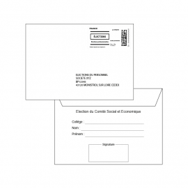Enveloppes retour pré-affranchies + émargement standard 114x162 - COMITE SOCIAL ET ECONOMIQUE