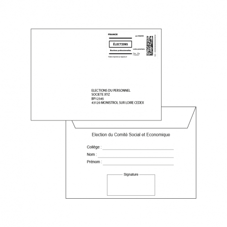 Enveloppes retour pré-affranchies + émargement standard 114x162