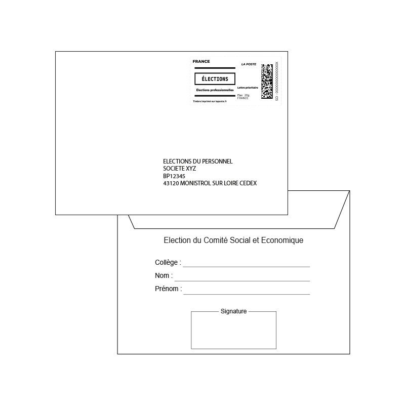 Enveloppes retour Préaffranchies 114x162 standard - Vote par Correspondance