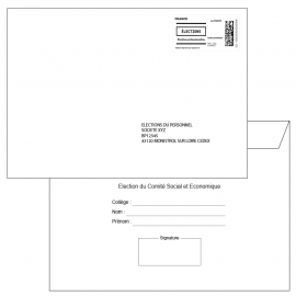 Enveloppes retour préaffranchies + émargement standard 162x229 COMITE SOCIAL ET ECONOMIQUE
