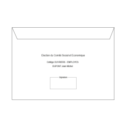 Enveloppes retour pré-affranchies + émargement personnalisé 162x229 - COMITE SOCIAL ET ECONOMIQUE