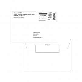 Enveloppes retour 114x162 (C6) préaffranchies J+2 avec émargement personnalisé COMITE SOCIAL ET ECONOMIQUE