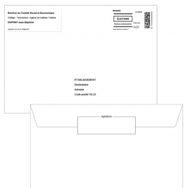 Enveloppes retour 162x229 (C5) préaffranchies J+2 avec émargement personnalisé COMITE SOCIAL ET ECONOMIQUE