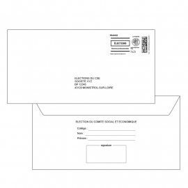 Enveloppes retour préaffranchies + émargement standard 110x220 COMITE SOCIAL ET ECONOMIQUE