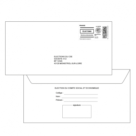 Enveloppes retour préaffranchies + émargement standard 110x220