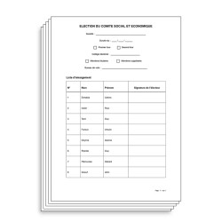 Feuille d'émargement CSE personnalisée - Page de garde