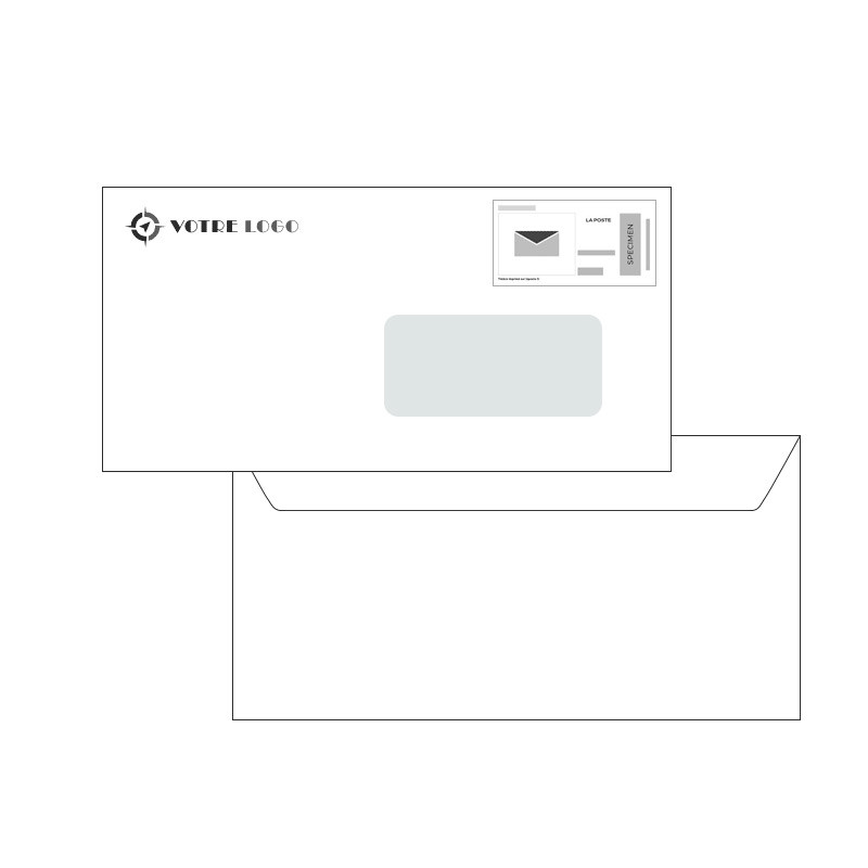Enveloppe préaffranchie personnalisée 110x220 DL à fenêtre