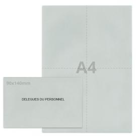 Kit élection délégués du personnel gris (50 env + 50 feuilles A4)