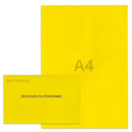 Kit élection délégués du personnel jaune vif (50 env + 50 feuilles A4)
