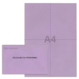 Kit élection délégués du personnel lilas (50 env + 50 feuilles A4)