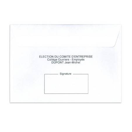Enveloppes d'émargement personnalisable