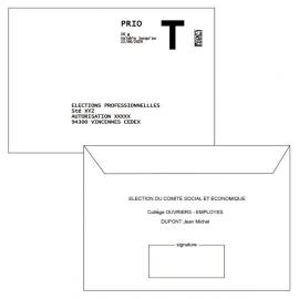 Enveloppes Retour Lettre T + émargement personnalisé 114x162 - COMITE SOCIAL ET ECONOMIQUE