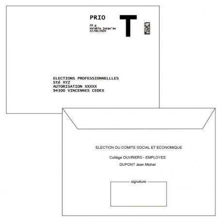 ENVELOPPES ÉLECTIONS 90X140MM BLEUES - Courrier/Enveloppes