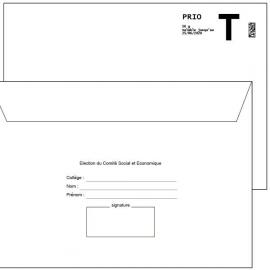 Enveloppe Retour Lettre T 162x229 mm + émargement à compléter "COMITE SOCIAL ET ECONOMIQUE"