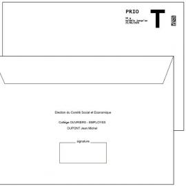 Enveloppes Retour Lettre T + émargement personnalisé 162x229 COMITE SOCIAL ET ECONOMIQUE