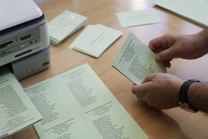 les bulletins prêts pour le vote